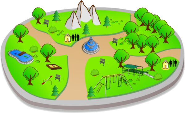 Парк на белом фоне