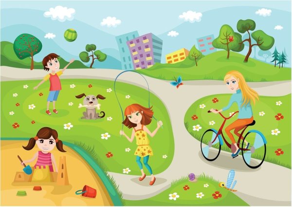 Летняя прогулка рисунок