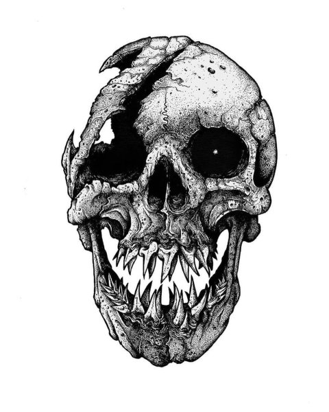 Раскраска тату череп