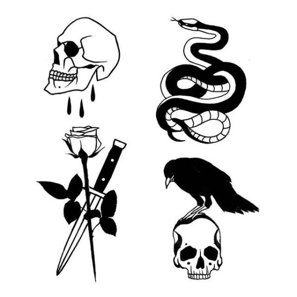 Тату череп с крыльями