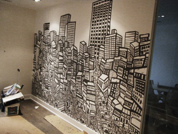 Черно белый декор комнаты