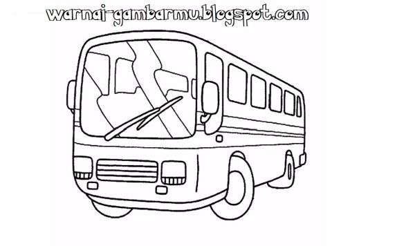 Автобус раскраска для детей 4-5 лет