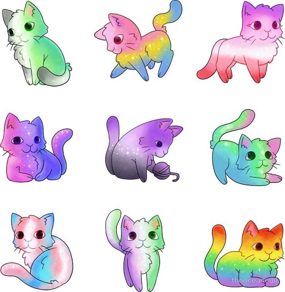 Заготовки для наклеек котики