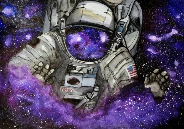 Космонавт в космосе арт