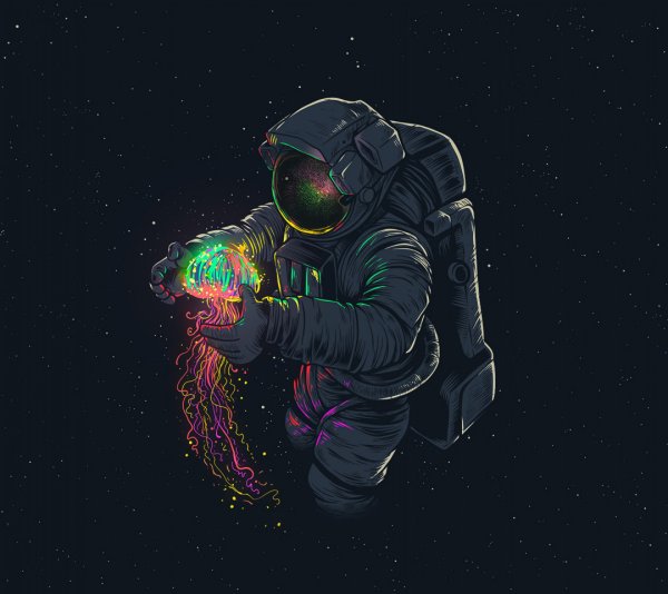 Космос арт акварель