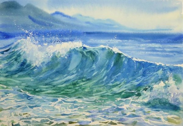 Рисунок пляж и море карандашом