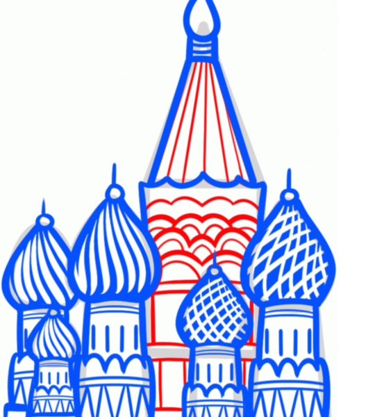 Храм Василия Блаженного рисунок для детей