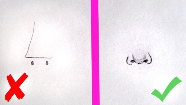 Рисунки носа легкие