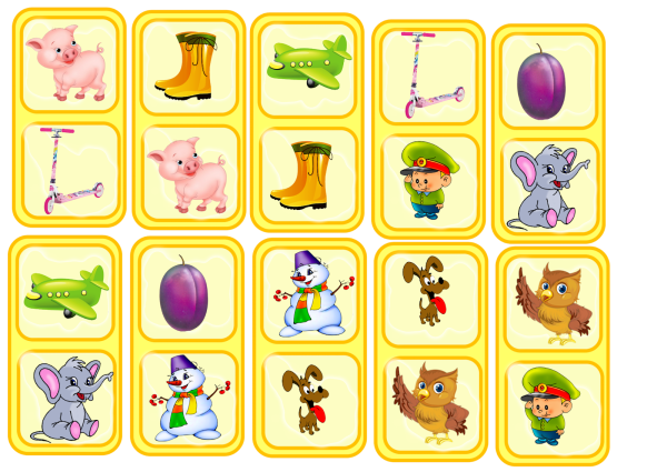 Маленькие рисунки на карточках