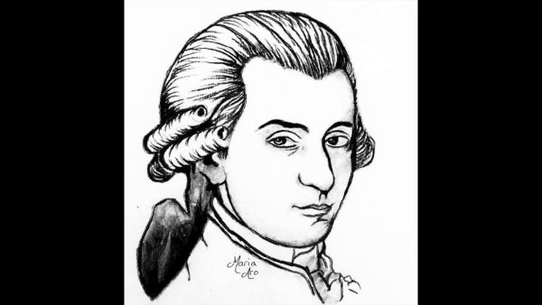 Вольфганг Амадей Моцарт карандашом