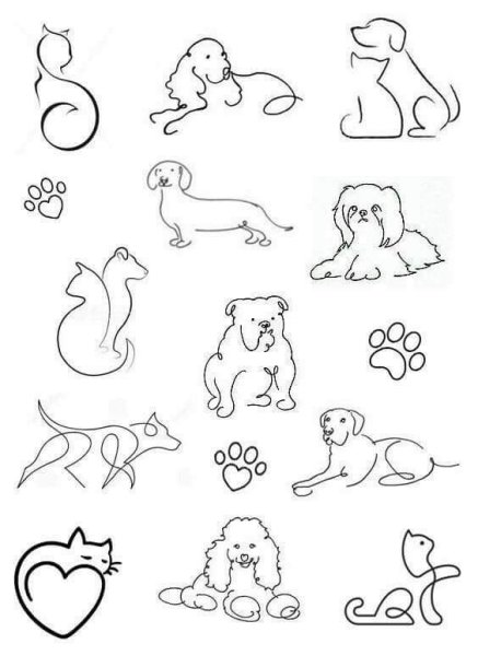 Тату эскизы животных маленькие