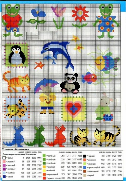 Схемы вышивки крестом лёгкие
