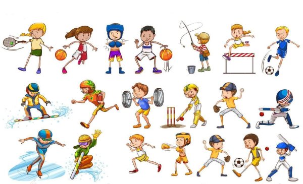 Иллюстрации по разным видам спорта для детей