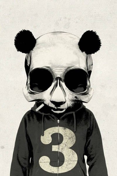 Панда в очках наклейка