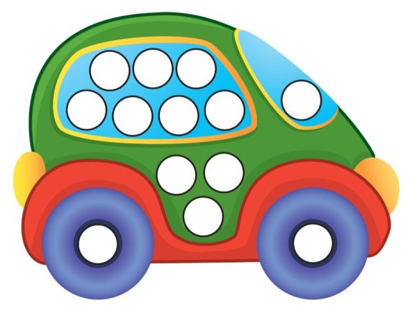 Пластилиновые заплатки для детей 2-3 лет транспорт