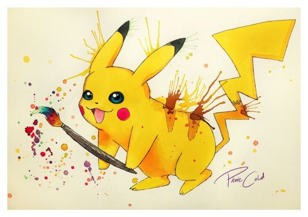 Пикачу на белом фоне