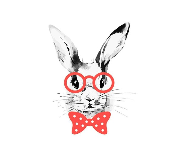 Стильный кролик рисунок