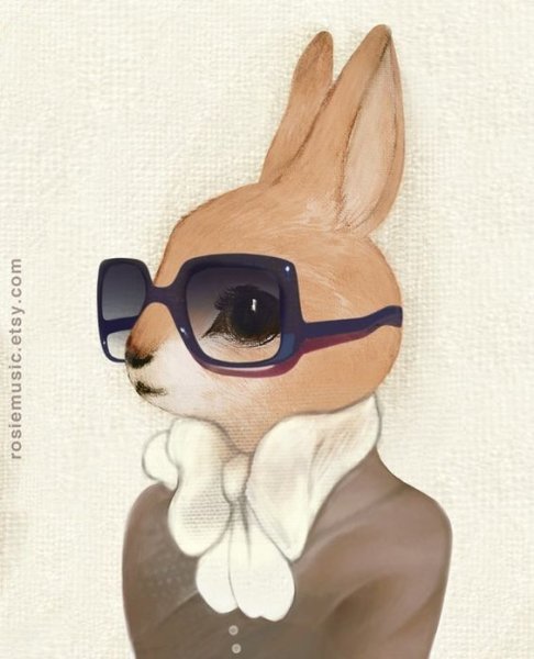 Кролик в очках арт