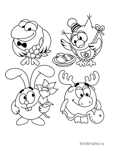 Раскраска Смешарики Ежик