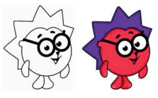 Раскраски Смешарики Крош и Ежик