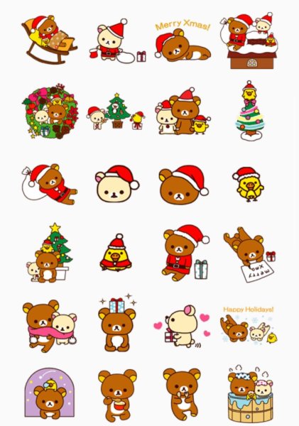 Новогодние рисунки маленькие для наклеек