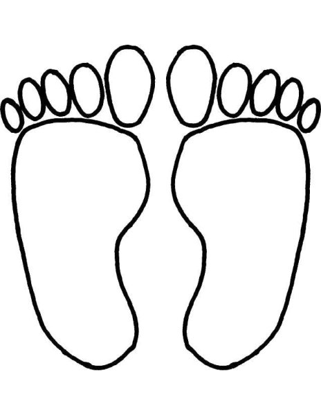 Ступня раскраска для детей