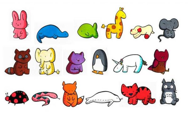 Мини рисунки с животными