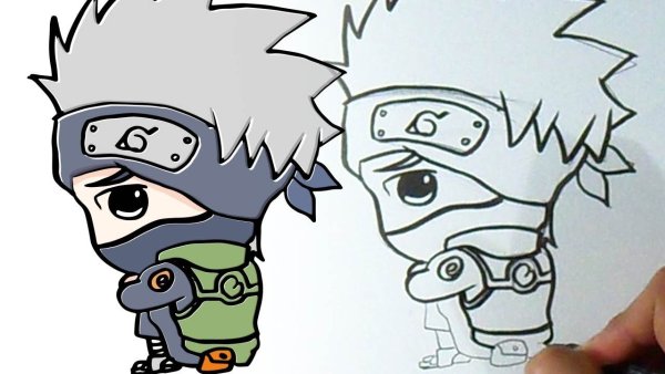 Чиби Какаси Хатакэ нарисовать