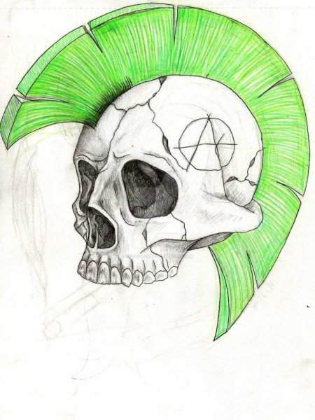 Череп рисунок карандашом