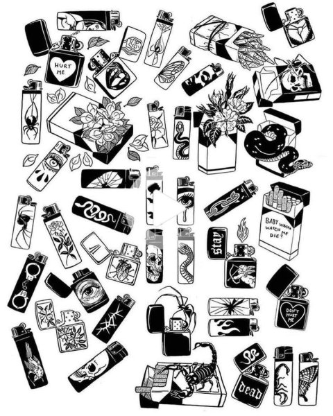 Тату для распечатки черно белые