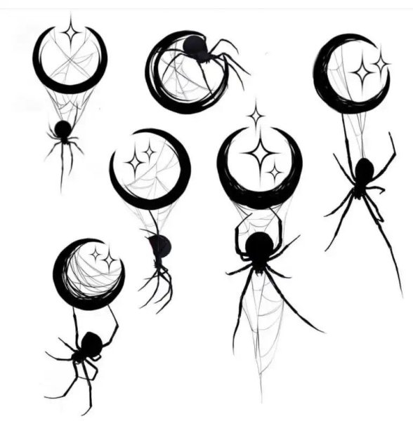 Эскизы пауков для тату