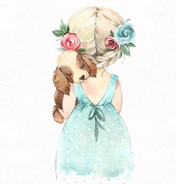 Девочка иллюстрация акварель