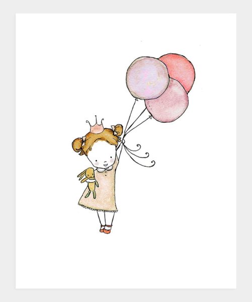 Мультяшные девочки с шариками