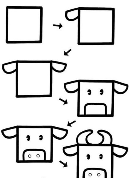 Рисунки из квадрата для дошкольников