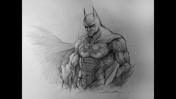 Бэтмен рисунок карандашом