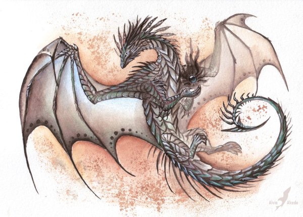 Дракон рисунок карандашом