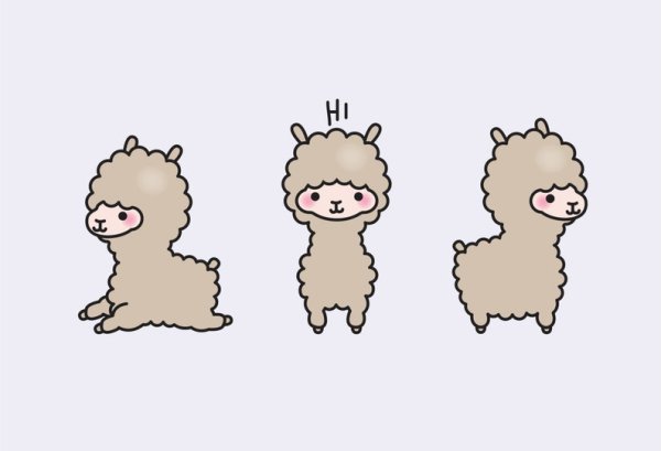 Картинки альпаки для срисовки