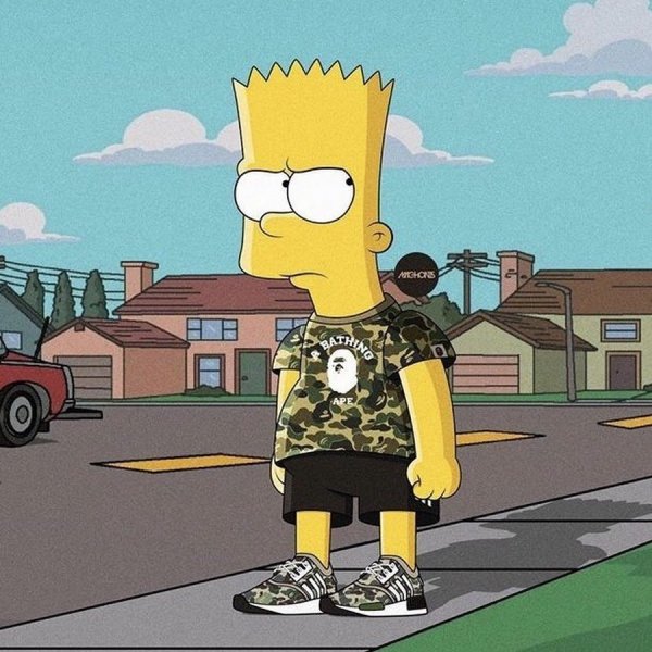 Барт симпсон на скейте
