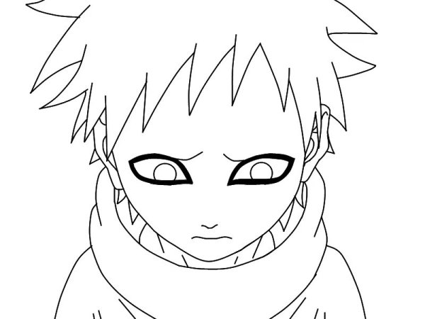 Наруто Чиби чёрно белый