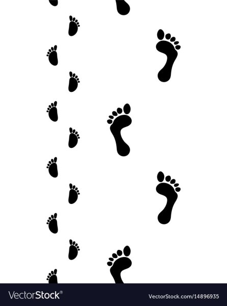 Следы босых ног человека