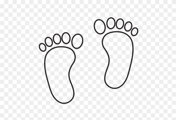 Следы контур на белом фоне