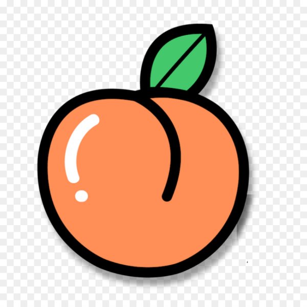 Персик нарисованный