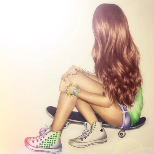 Рисунки девочки в черном стиле