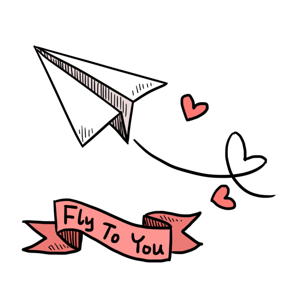 Бумажный самолет на прозрачном фоне