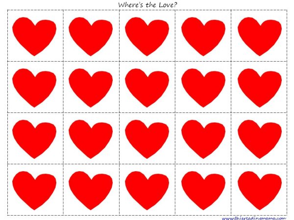 Маленькие сердечки печать