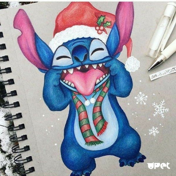 Новогодние рисунки карандашом цветные