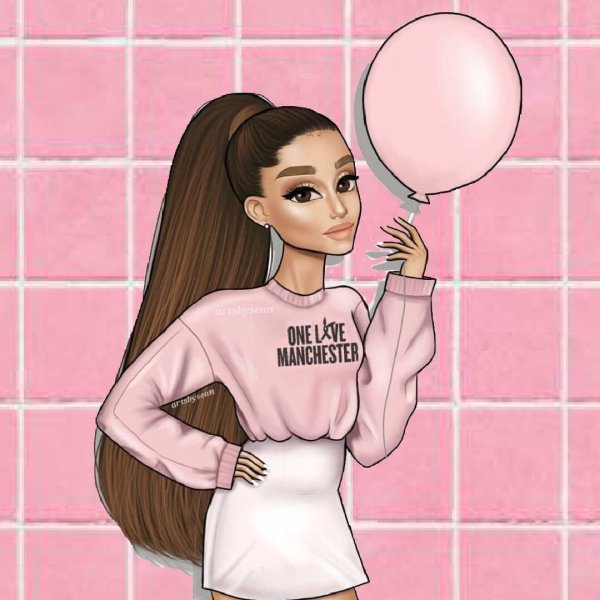 Ариана Гранде в мультяшном стиле