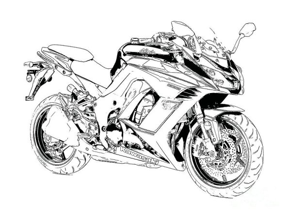 Мотоцикл рисунок контур