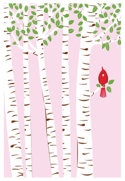 Береза карандашом