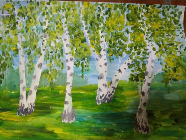 Правополушарное рисование Березовая роща